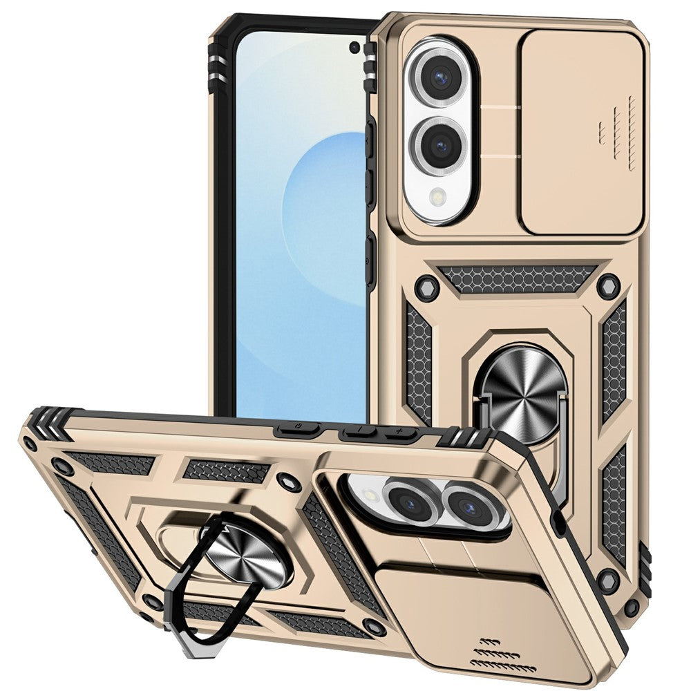 For Samsung Galaxy S25 Edge Case PC + TPU Phone Cover with Lens Protection Kickstand