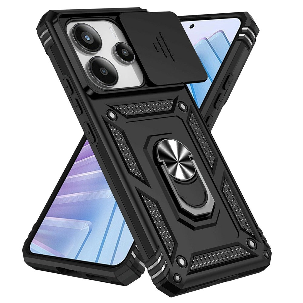 Xiaomi Redmi Note 14 4G (164.84mm) skal PC + TPU mobilskal med linsskydd, stöd
