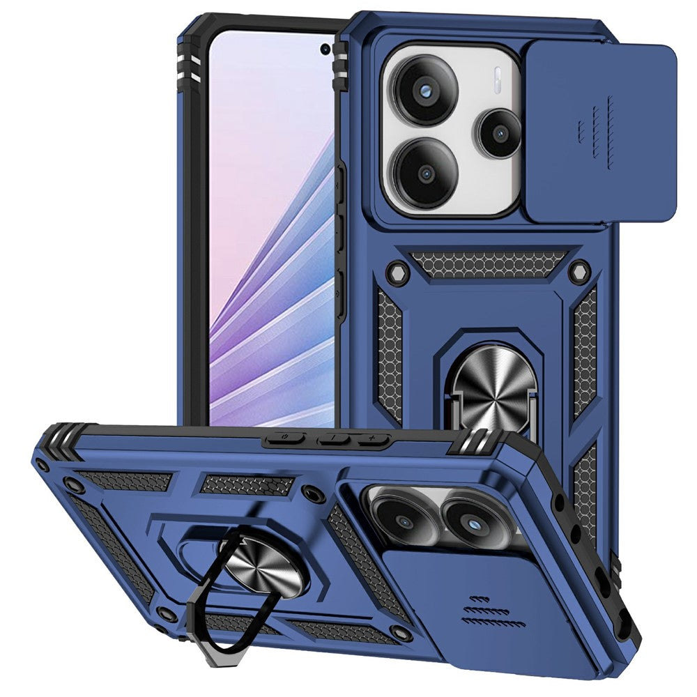Xiaomi Redmi Note 14 4G (164.84mm) skal PC + TPU mobilskal med linsskydd, stöd