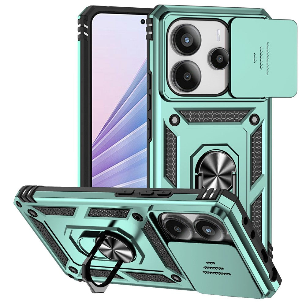 Xiaomi Redmi Note 14 4G (164.84mm) skal PC + TPU mobilskal med linsskydd, stöd