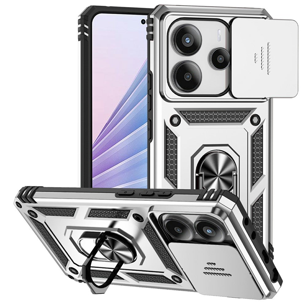 Xiaomi Redmi Note 14 4G (164.84mm) skal PC + TPU mobilskal med linsskydd, stöd