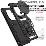 For Xiaomi Redmi Note 14 Pro 4G Case PC + TPU Phone Cover with Lens Protection Kickstand
