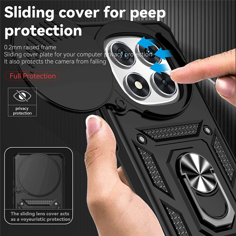 For Xiaomi Redmi Note 14 Pro 4G Case PC + TPU Phone Cover with Lens Protection Kickstand