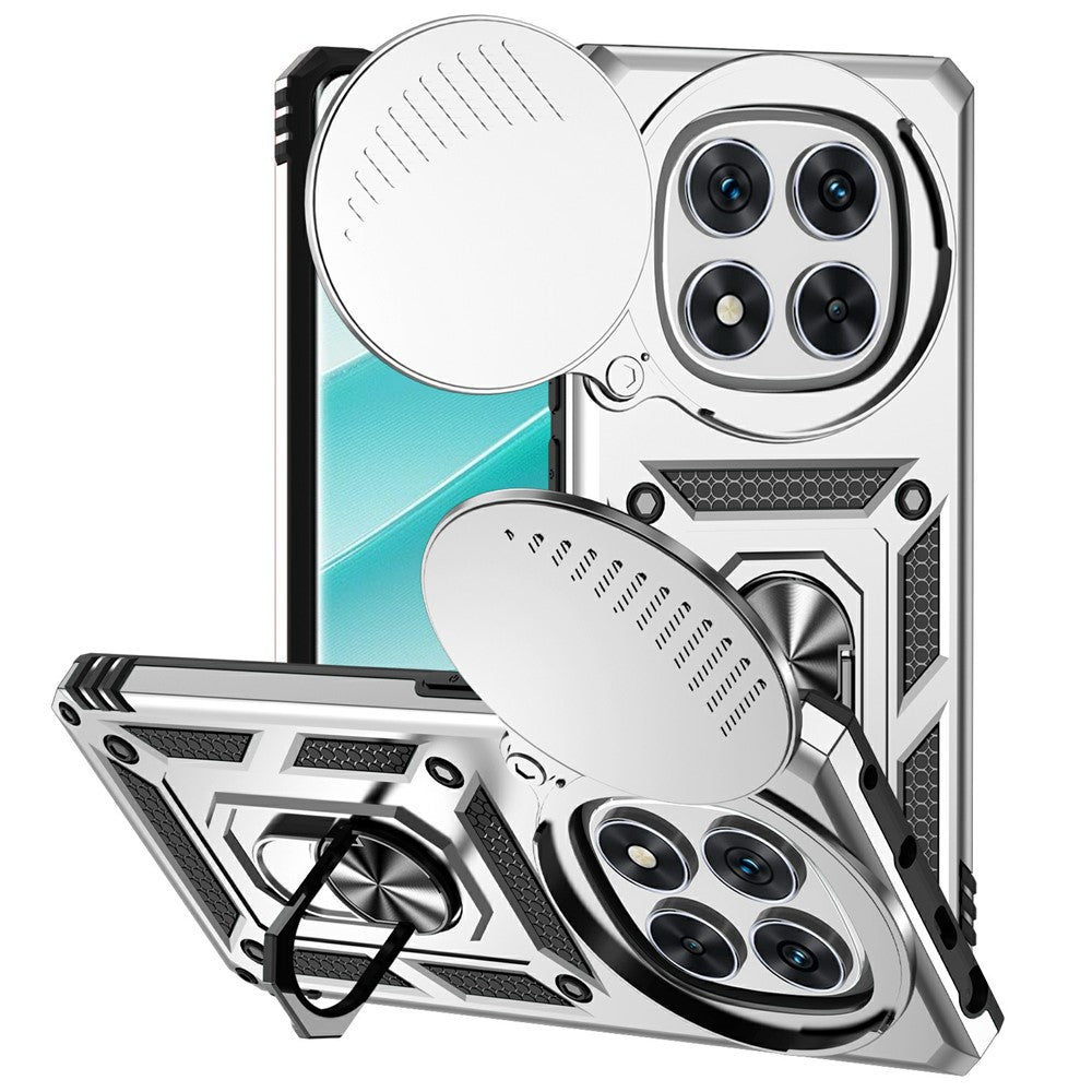 For Xiaomi Redmi Note 14 Pro 4G Case PC + TPU Phone Cover with Lens Protection Kickstand