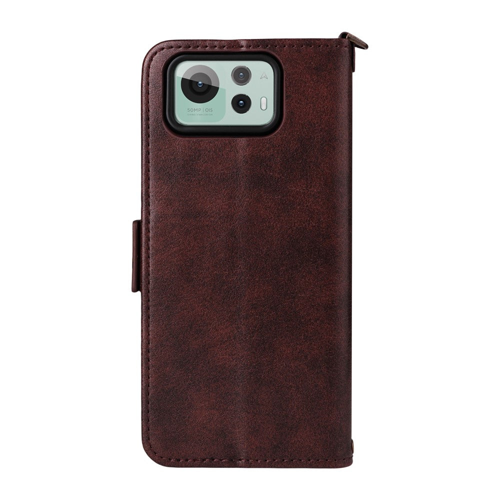 Til Asus Zenfone 12 Ultra 5G Læderetui Magnetisk Lukning Pung Stativ Telefoncover med Crossbody Rem