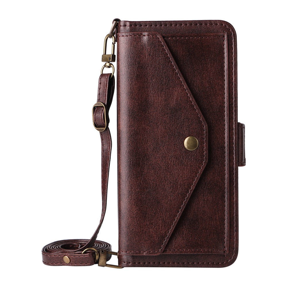 Til Asus Zenfone 12 Ultra 5G Læderetui Magnetisk Lukning Pung Stativ Telefoncover med Crossbody Rem