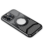 Magnetic Phone Case for iPhone 12 Pro 6.1 inch, Back Hollow Heat Dissipation TPU + Metal Drop-proof Back Cover