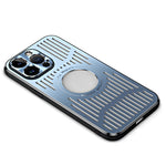 Magnetic Phone Case for iPhone 12 Pro 6.1 inch, Back Hollow Heat Dissipation TPU + Metal Drop-proof Back Cover