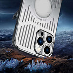 Magnetic Phone Case for iPhone 12 Pro 6.1 inch, Back Hollow Heat Dissipation TPU + Metal Drop-proof Back Cover