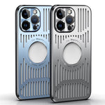 Magnetic Phone Case for iPhone 12 Pro 6.1 inch, Back Hollow Heat Dissipation TPU + Metal Drop-proof Back Cover