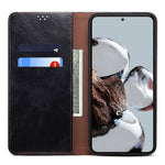 Xiaomi 12T 5G / 12T Pro 5G / Redmi K50 Ultra 5G Vaxaktig Crazy Horse Texture Stand mobilskal PU-läder Plånboksfodral