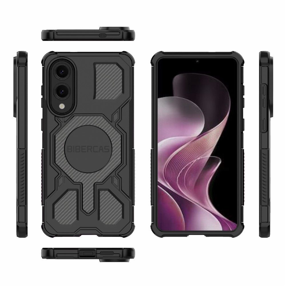 BIBERCAS J-16-serie til Samsung Galaxy S25 Edge Magnetisk etui Anti-drop TPU + PC telefoncover