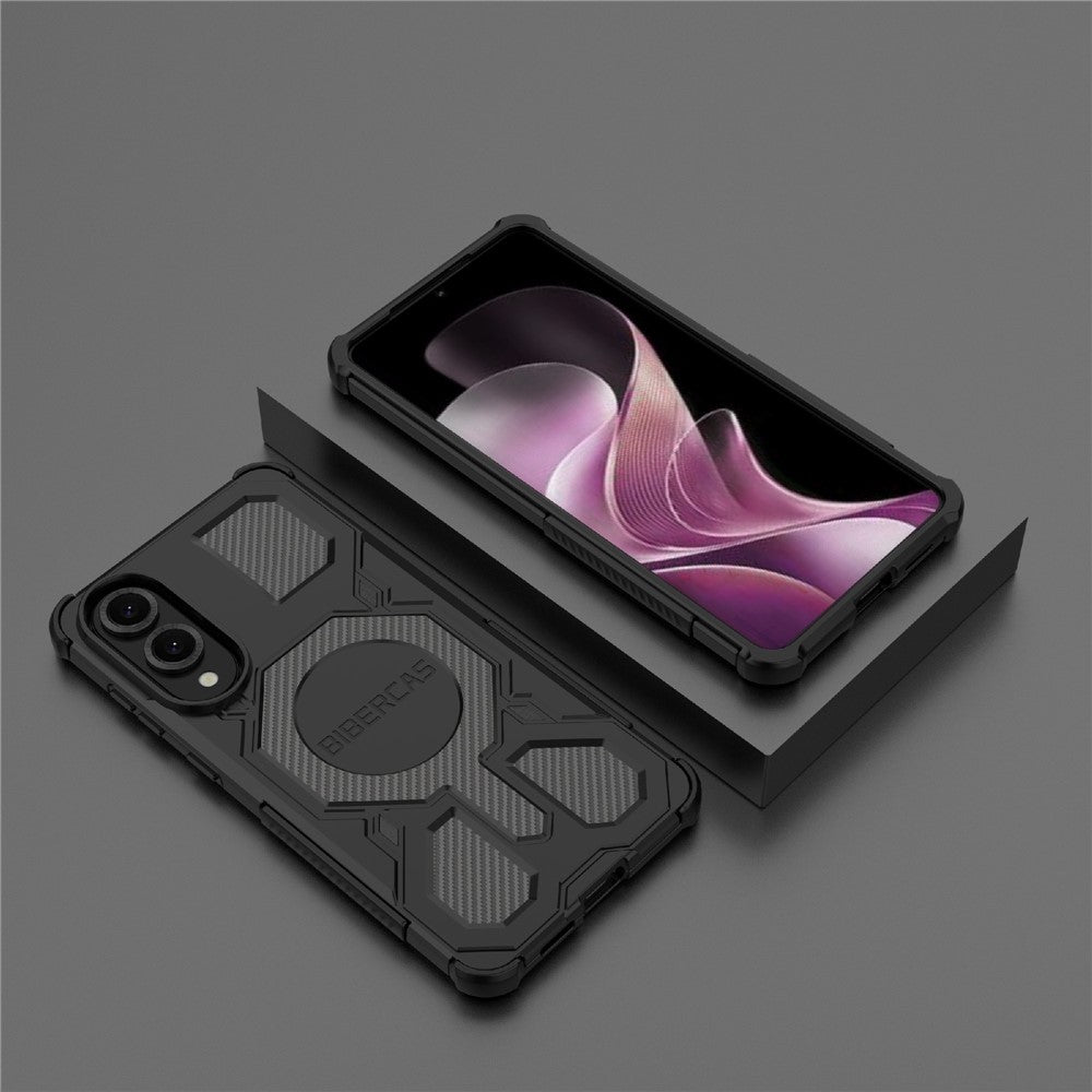 BIBERCAS J-16-serie til Samsung Galaxy S25 Edge Magnetisk etui Anti-drop TPU + PC telefoncover