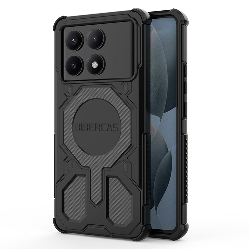 BIBERCAS J-16-serien för Xiaomi Redmi K70E 5G / Poco X6 Pro 5G magnetiskt skal fallskyddande TPU + PC-mobilskal