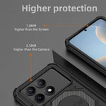 BIBERCAS J-16-serien för Xiaomi Redmi K70E 5G / Poco X6 Pro 5G magnetiskt skal fallskyddande TPU + PC-mobilskal