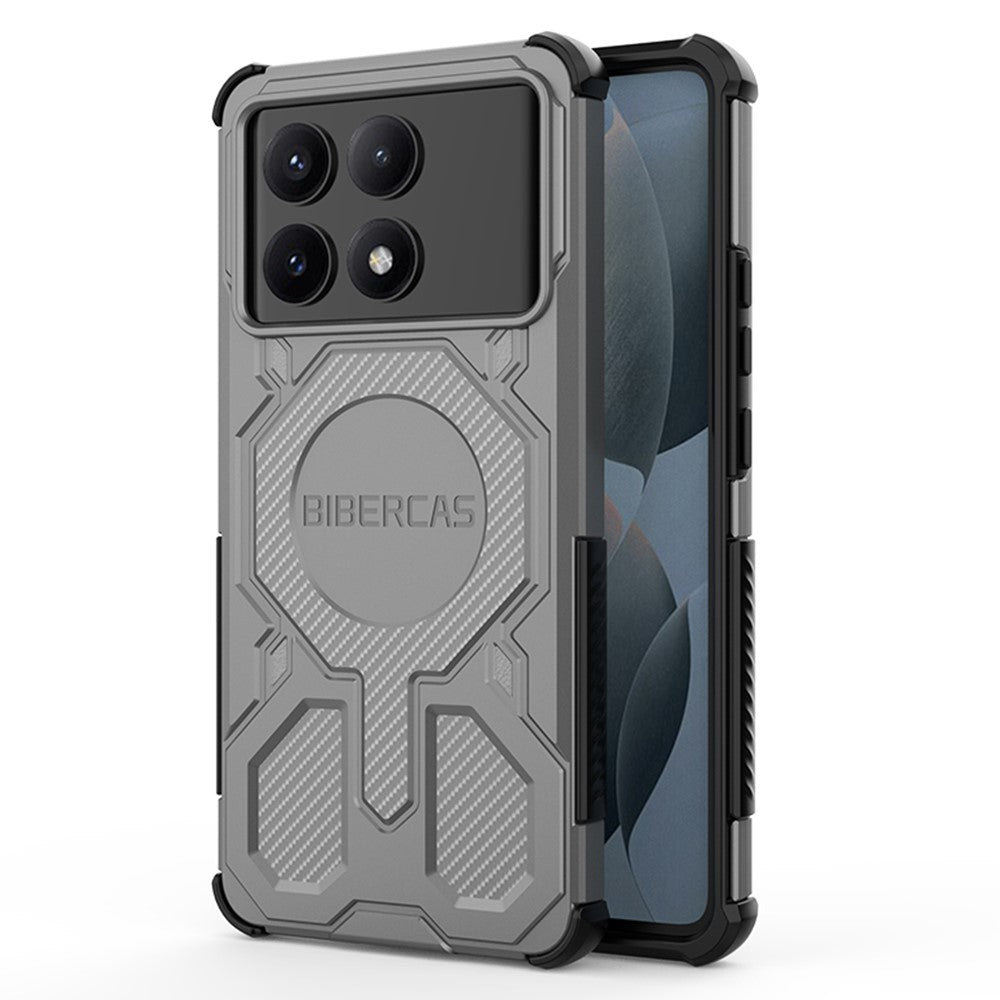 BIBERCAS J-16-serien för Xiaomi Redmi K70E 5G / Poco X6 Pro 5G magnetiskt skal fallskyddande TPU + PC-mobilskal