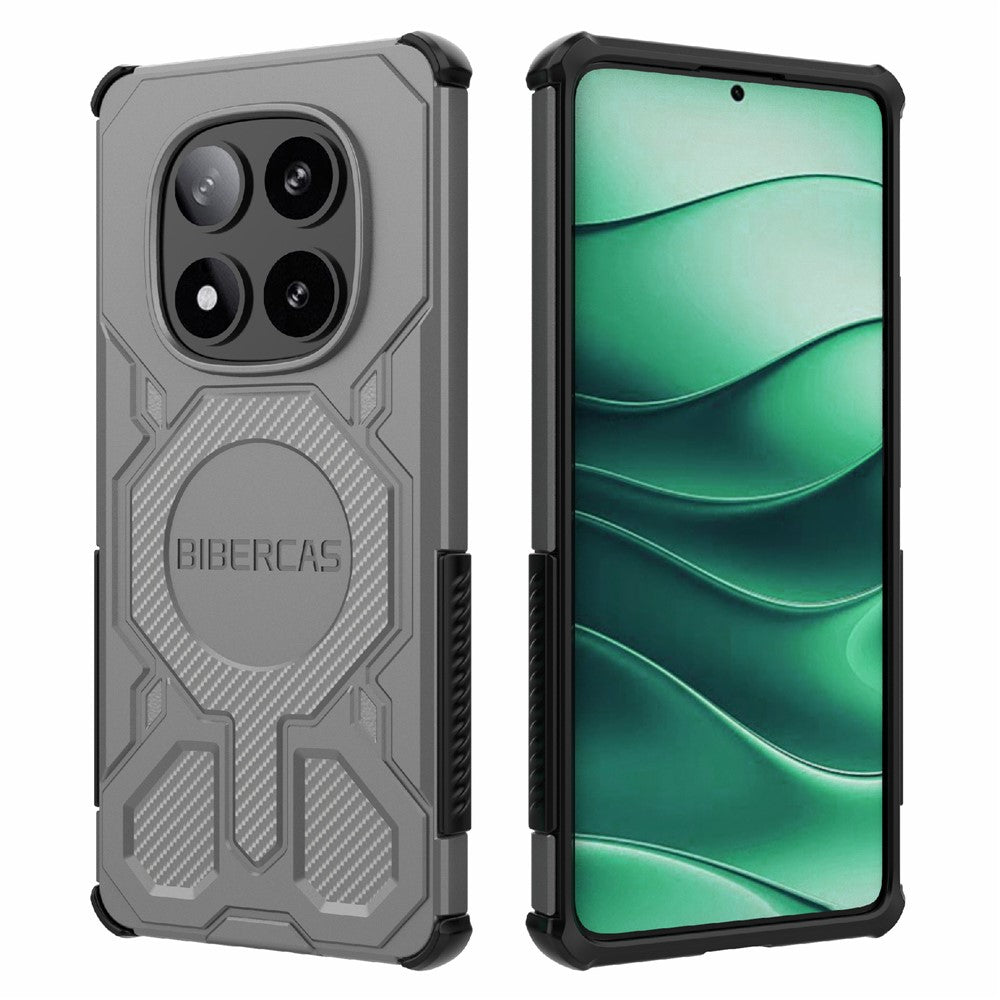 BIBERCAS J-16-serien för Xiaomi Redmi Note 14 Pro 5G magnetiskt skal fallskyddande TPU + PC-mobilskal