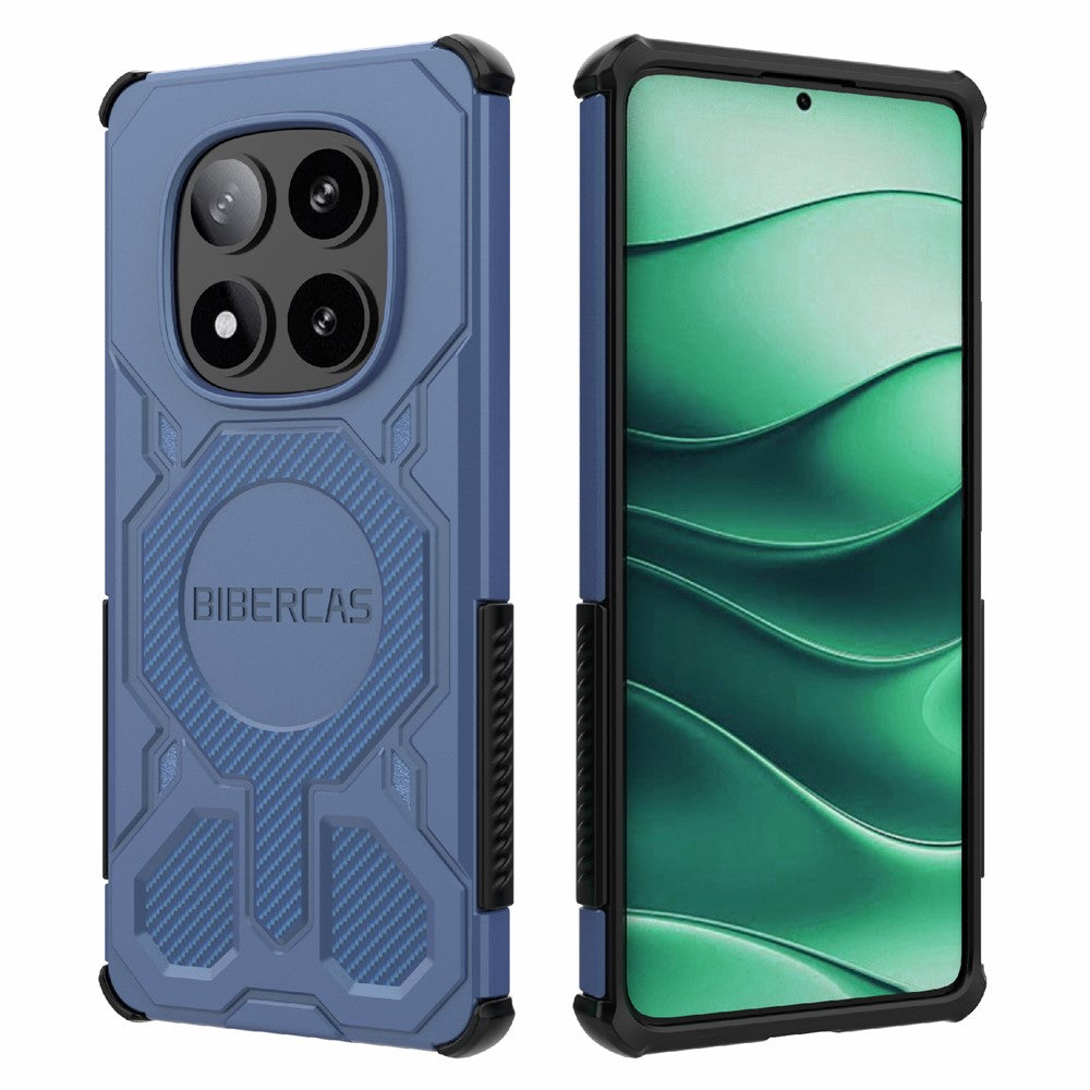 BIBERCAS J-16-serien för Xiaomi Redmi Note 14 Pro 5G magnetiskt skal fallskyddande TPU + PC-mobilskal