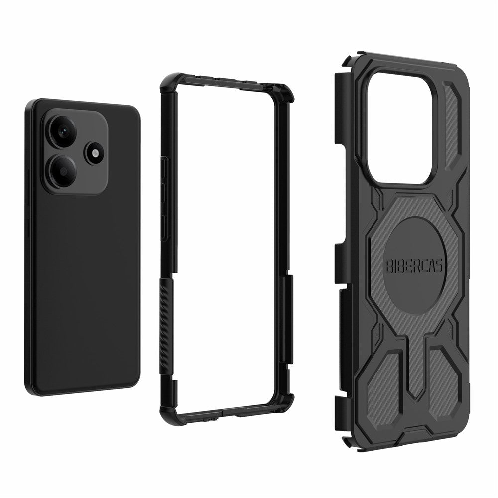 BIBERCAS J-16 Series For Xiaomi Redmi Note 14 5G Magnetic Case Anti Drop TPU + PC Phone Cover