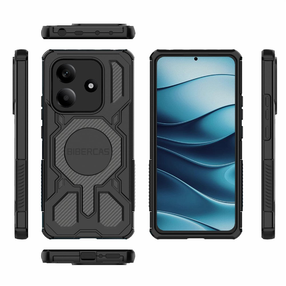 BIBERCAS J-16 Series For Xiaomi Redmi Note 14 5G Magnetic Case Anti Drop TPU + PC Phone Cover