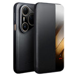 QIALINO For Huawei Pura 80 Pro / 80 Pro+ Case Window View Auto Wake / Sleep Genuine Cow Leather Flip Phone Cover