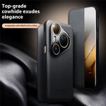 QIALINO For Huawei Pura 80 Pro / 80 Pro+ Case Window View Auto Wake / Sleep Genuine Cow Leather Flip Phone Cover