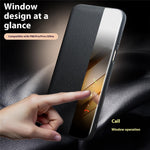 QIALINO For Huawei Pura 80 Pro / 80 Pro+ Case Window View Auto Wake / Sleep Genuine Cow Leather Flip Phone Cover