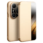 QIALINO For Huawei Pura 80 Pro / 80 Pro+ Case Window View Auto Wake / Sleep Genuine Cow Leather Flip Phone Cover