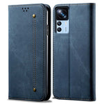 Xiaomi 12T 5G / 12T Pro 5G / Redmi K50 Ultra 5G Jeanstygstruktur PU-läder Stativskal Magnetiskt Autostängande mobilplånbok Skal