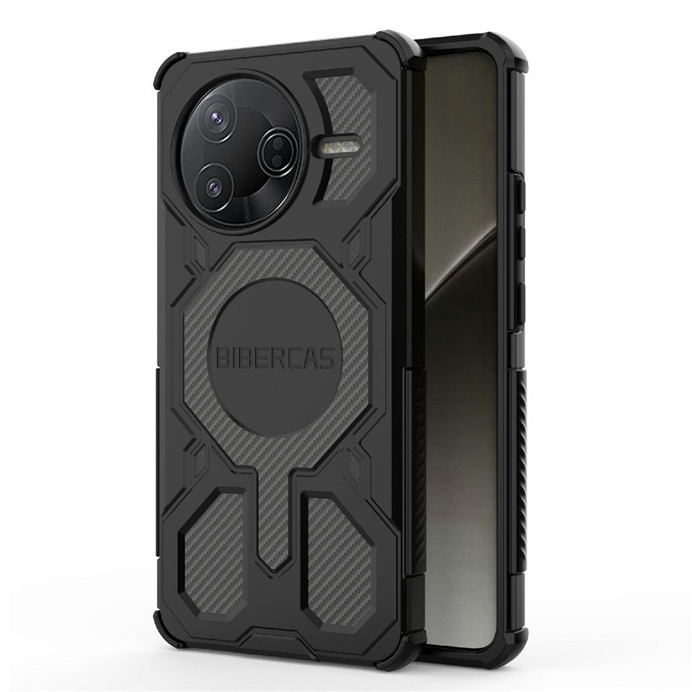 BIBERCAS J-16-serien för Xiaomi Redmi K80 5G / Poco F7 Pro 5G magnetiskt skal fallskyddande TPU + PC-mobilskal