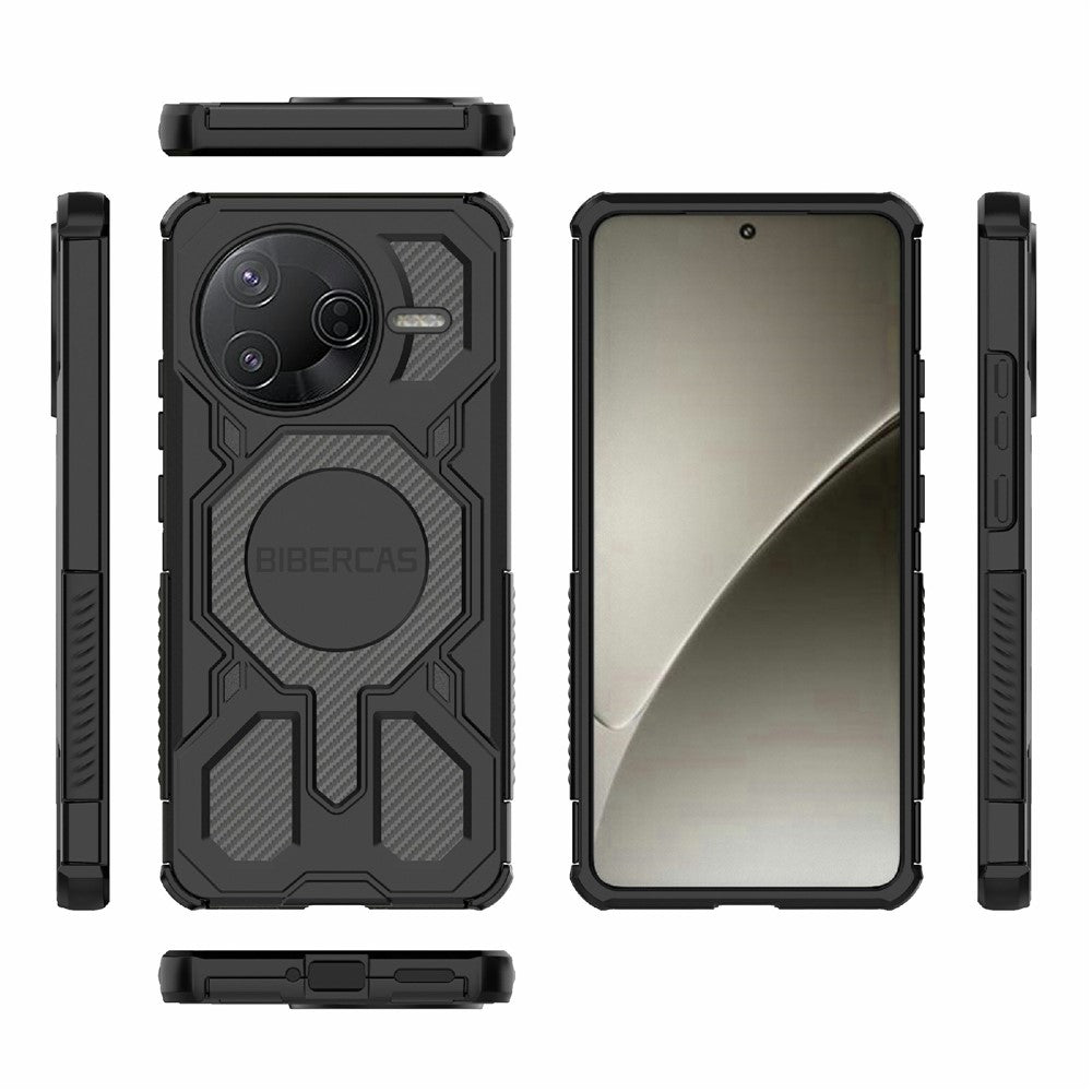 BIBERCAS J-16-serien för Xiaomi Redmi K80 5G / Poco F7 Pro 5G magnetiskt skal fallskyddande TPU + PC-mobilskal