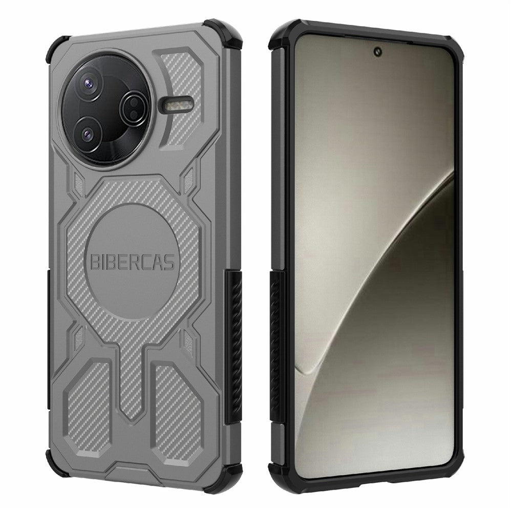 BIBERCAS J-16-serien för Xiaomi Redmi K80 5G / Poco F7 Pro 5G magnetiskt skal fallskyddande TPU + PC-mobilskal