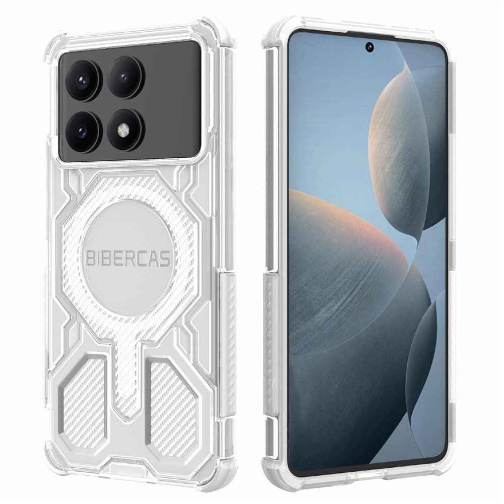 BIBERCAS J-16 Transparent Series For Xiaomi Redmi K70E 5G  /  Poco X6 Pro 5G Magnetic Case TPU + PC Phone Cover