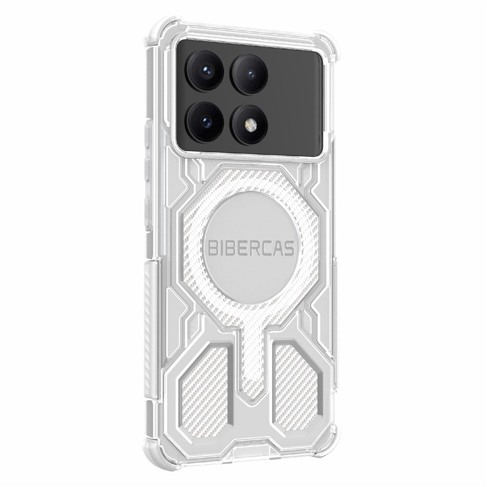 BIBERCAS J-16 Transparent Series For Xiaomi Redmi K70E 5G  /  Poco X6 Pro 5G Magnetic Case TPU + PC Phone Cover