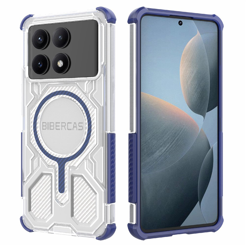 BIBERCAS J-16 Transparent Series For Xiaomi Redmi K70E 5G  /  Poco X6 Pro 5G Magnetic Case TPU + PC Phone Cover