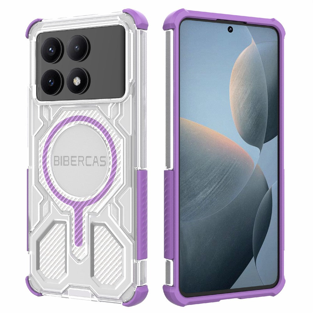 BIBERCAS J-16 Transparent Series For Xiaomi Redmi K70E 5G  /  Poco X6 Pro 5G Magnetic Case TPU + PC Phone Cover