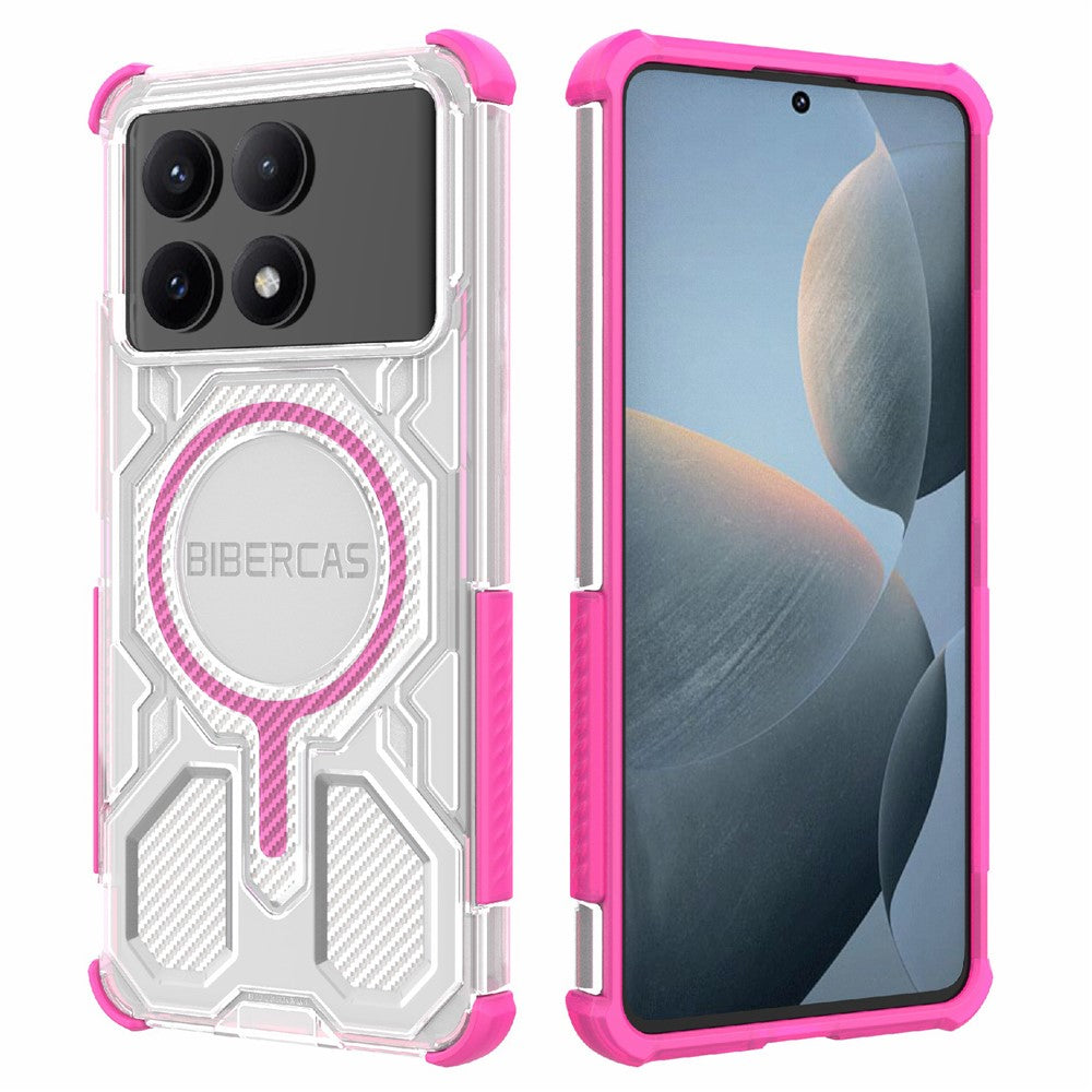 BIBERCAS J-16 Transparent Series For Xiaomi Redmi K70E 5G  /  Poco X6 Pro 5G Magnetic Case TPU + PC Phone Cover