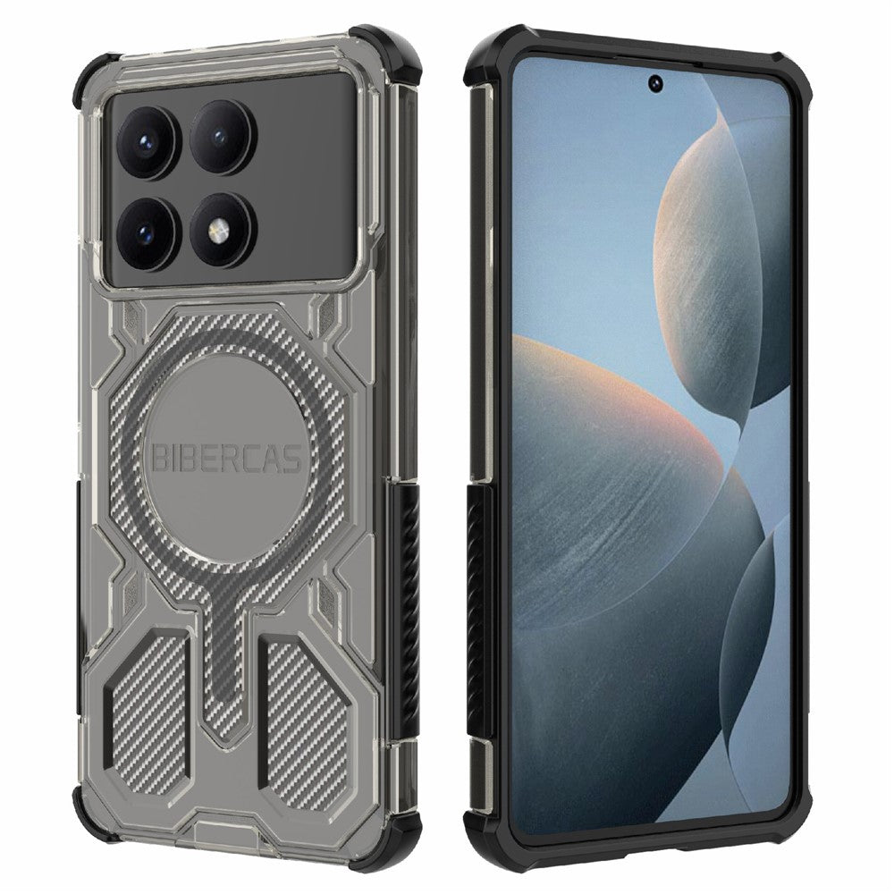 BIBERCAS J-16 Transparent Series For Xiaomi Redmi K70E 5G  /  Poco X6 Pro 5G Magnetic Case TPU + PC Phone Cover
