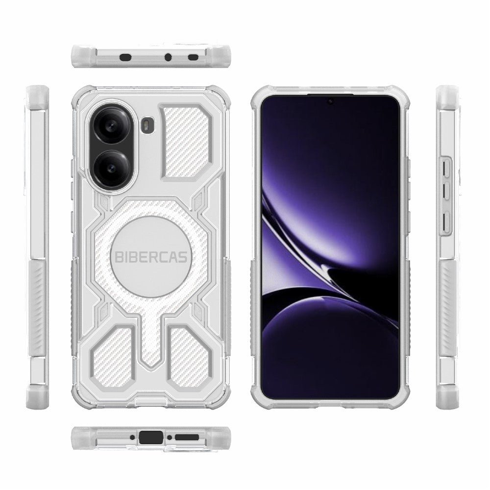 BIBERCAS J-16 Transparent Series For Xiaomi Redmi Turbo 4 5G  /  Poco X7 Pro 5G Magnetic Case TPU + PC Phone Cover