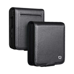 QIALINO For Samsung Galaxy Z Flip7 5G QIALINO Case Litchi Textured Top Layer Genuine Cow Leather PC Flip Phone Cover with Card Holder