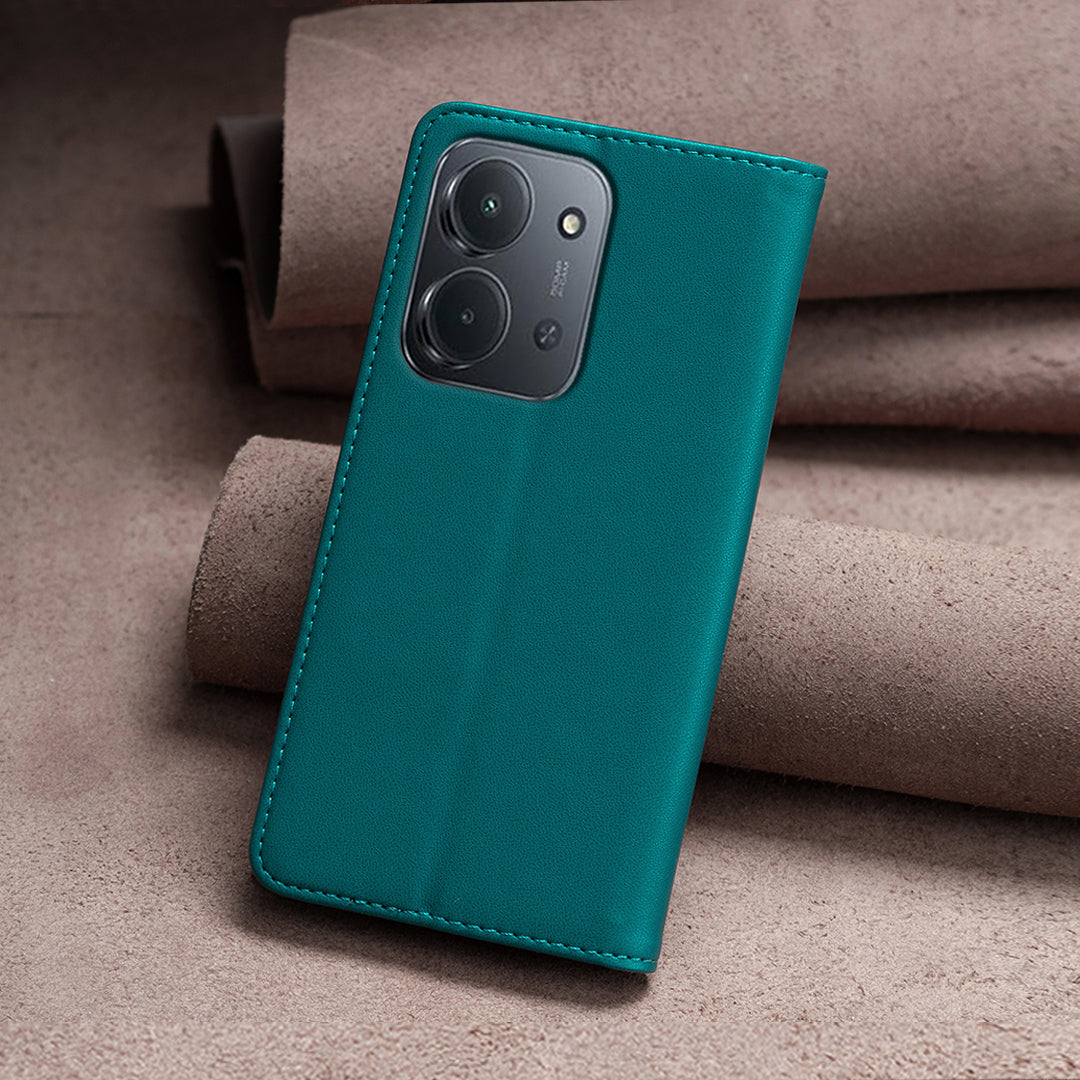 BINFEN COLOR læderetui BF18 med mobilstander og kortpladser til Xiaomi Redmi 15C 5G (EU) (173 mm) / 15C 4G (EU) (173 mm)