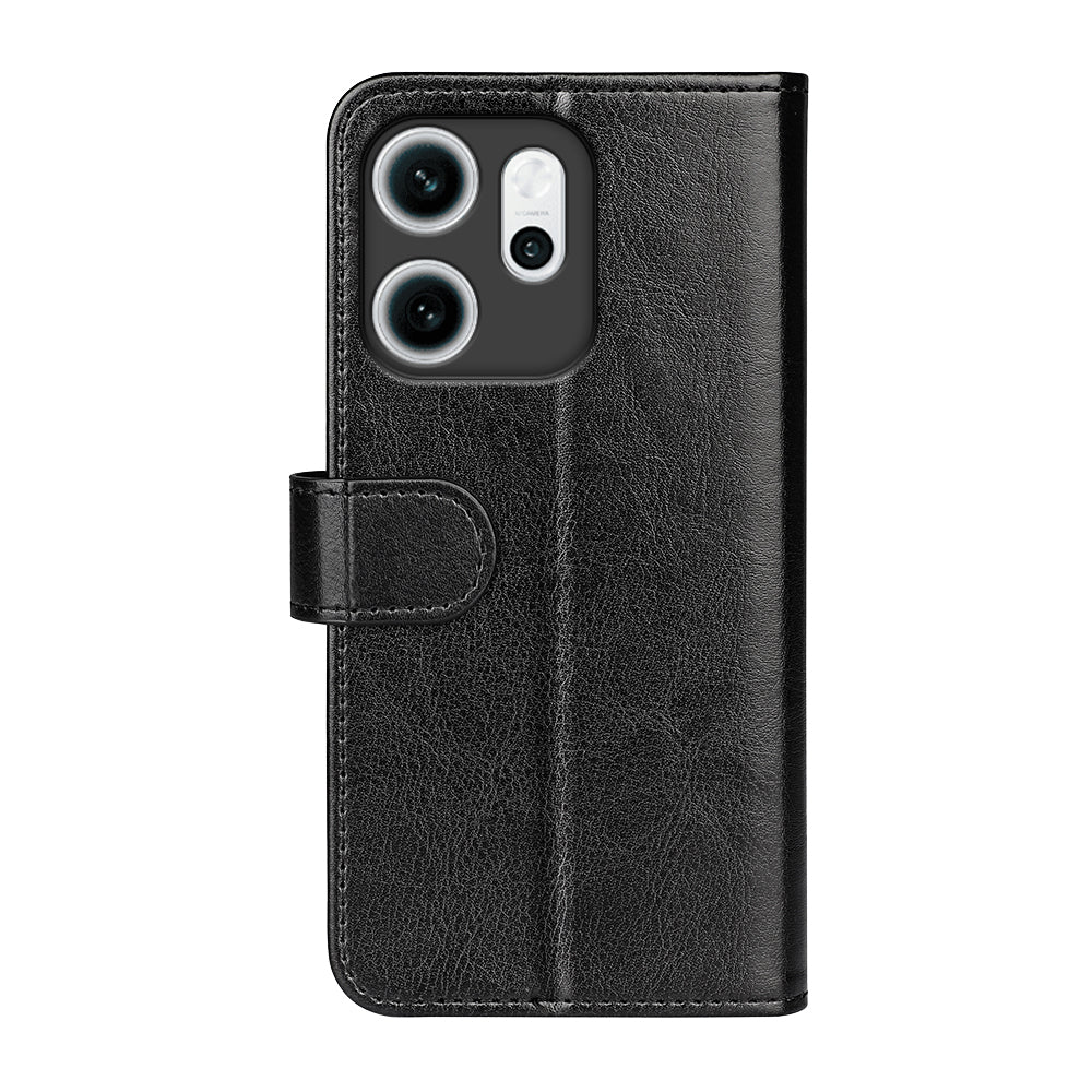 For Oppo Reno14 F 5G Case Crazy Horse Texture Stand Leather Phone Cover