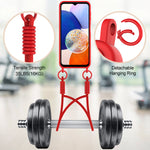 Samsung Galaxy A14 5G / Galaxy A14 4G flytande silikonskal mobilbaksida med korthållare och kort rem