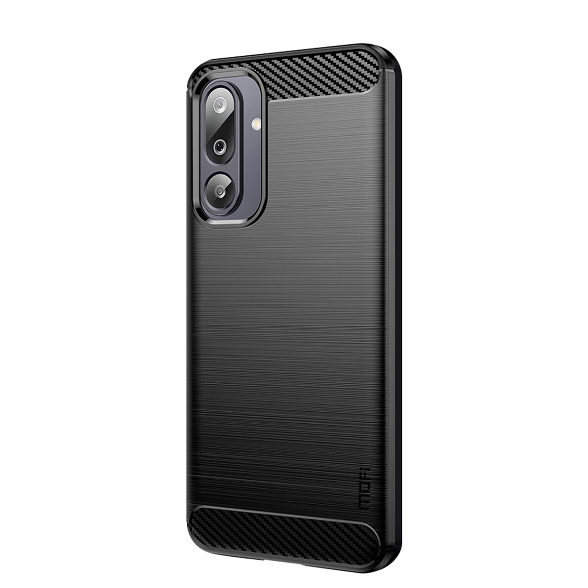 MOFI Til Samsung Galaxy M36 5G Bagcover Børstet Tekstur Kulfiber Blødt TPU Cover
