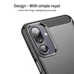 MOFI Til Samsung Galaxy M36 5G Bagcover Børstet Tekstur Kulfiber Blødt TPU Cover