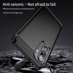 MOFI Til Samsung Galaxy M36 5G Bagcover Børstet Tekstur Kulfiber Blødt TPU Cover