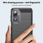 MOFI Til Samsung Galaxy M36 5G Bagcover Børstet Tekstur Kulfiber Blødt TPU Cover