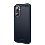 MOFI Til Samsung Galaxy M36 5G Bagcover Børstet Tekstur Kulfiber Blødt TPU Cover