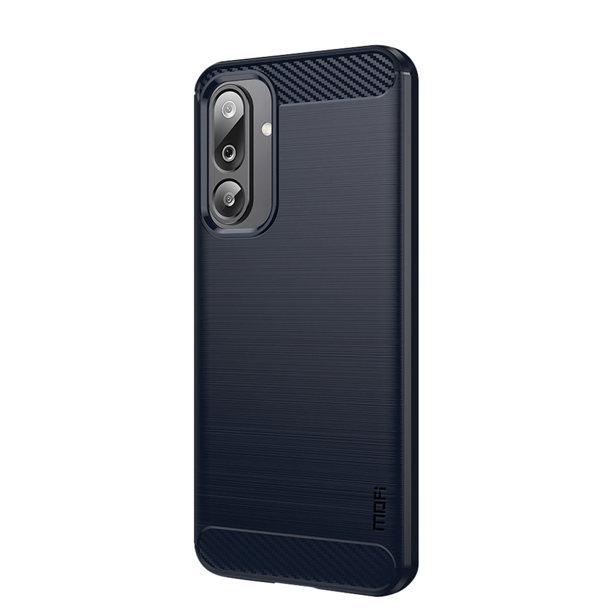 MOFI Til Samsung Galaxy M36 5G Bagcover Børstet Tekstur Kulfiber Blødt TPU Cover