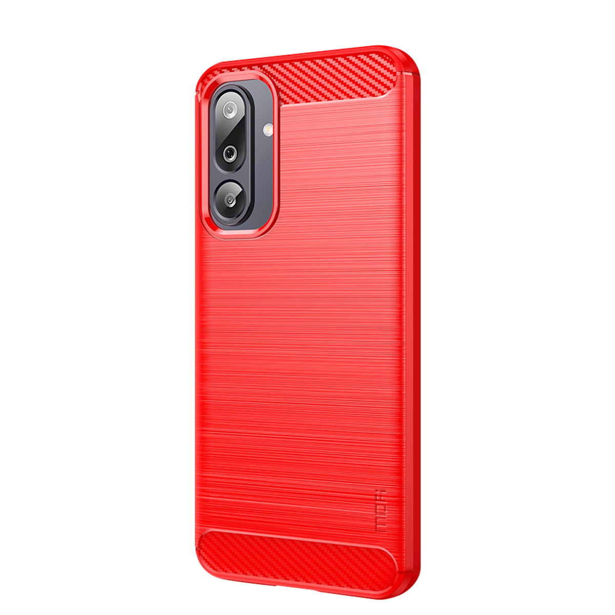 MOFI Til Samsung Galaxy M36 5G Bagcover Børstet Tekstur Kulfiber Blødt TPU Cover